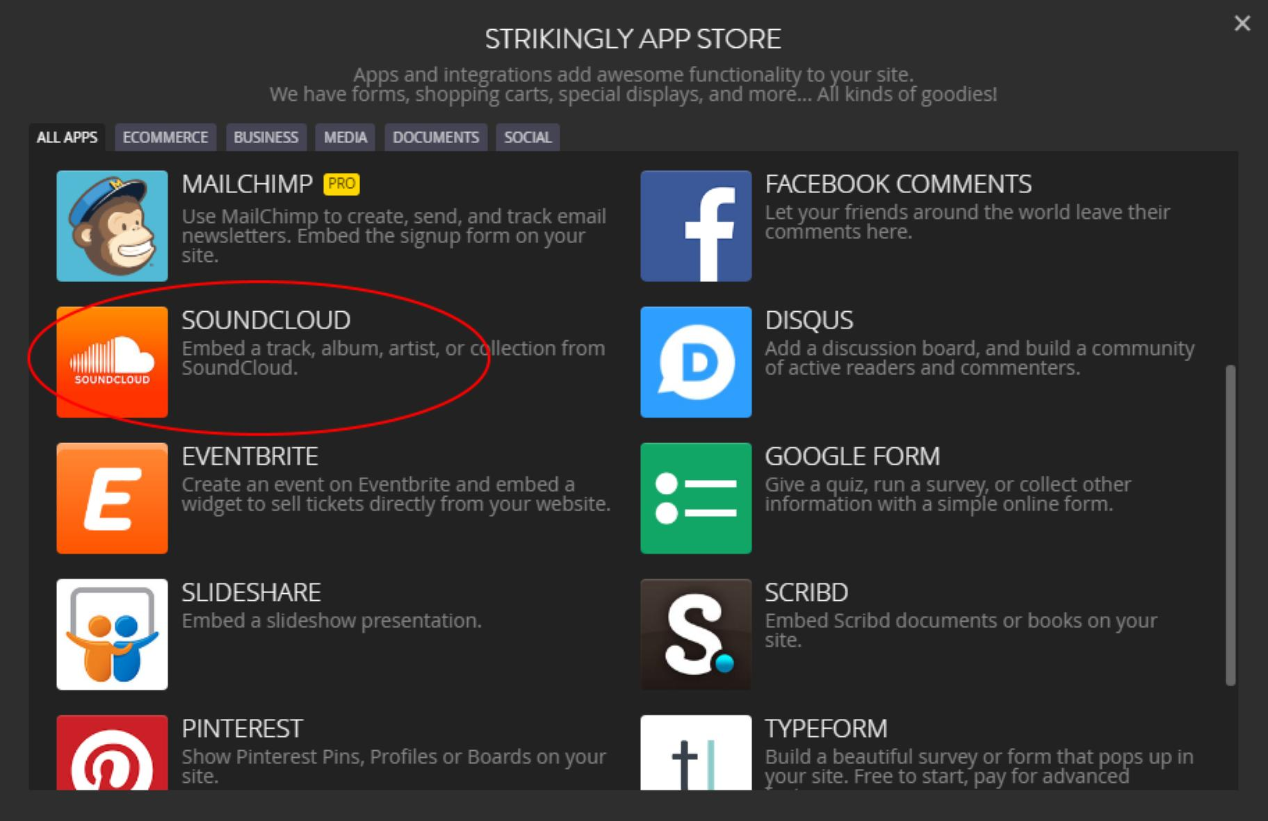 Strikingly App Store Strikingly App Store
